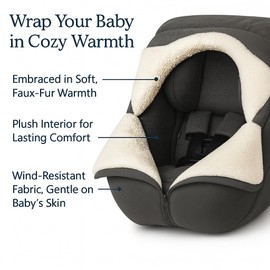 Winter Car Seat Cover for Baby – Cozy Infant Carseat Blanket Compatible with UPPAbaby Aria and Mesa and Most Car Seats | Warm Windproof Weather-Resistant Baby Carrier Cover for Boys & Girls