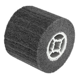 uxcell 120x100x19mm 320 Grit Non-Woven Polishing Burnishing Wheel Nylon Wire Drawing Abrasive Flap Wheel for Surface Treatment Stainless Steel Copper Aluminum Gray