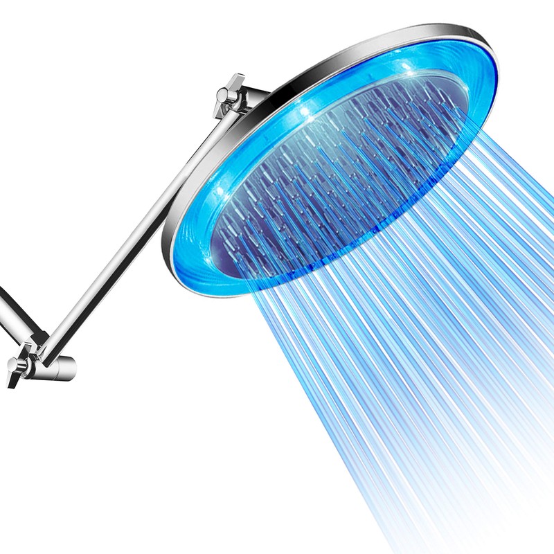 HotelSpa Giant 10" Rainfall Color-Changing LED Shower Head and FREE
