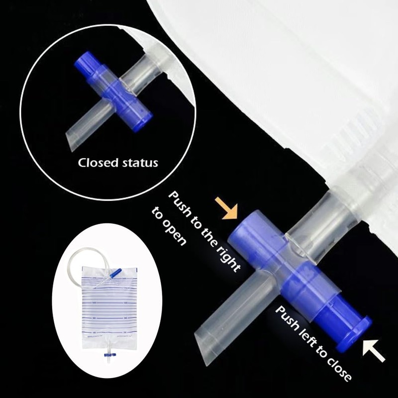 DeaHea 5 Pack Urinary Drainage Bag 2000ML Urine Bag with
