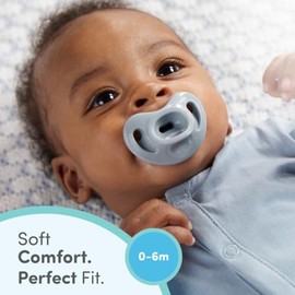 NUK Chupetes de ortodoncia cómodos 100% silicona, 0-6 meses, moda azul, colección atemporal, 5 unidades