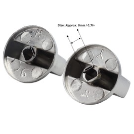 Perilla Giratoria de 8mm, Repuesto de Perilla de Control de Aleación de Zinc para Cocina, Estufa de Gas, Horno Microondas, Fácil Instalación, 6 uds. (interruptor de 45°)