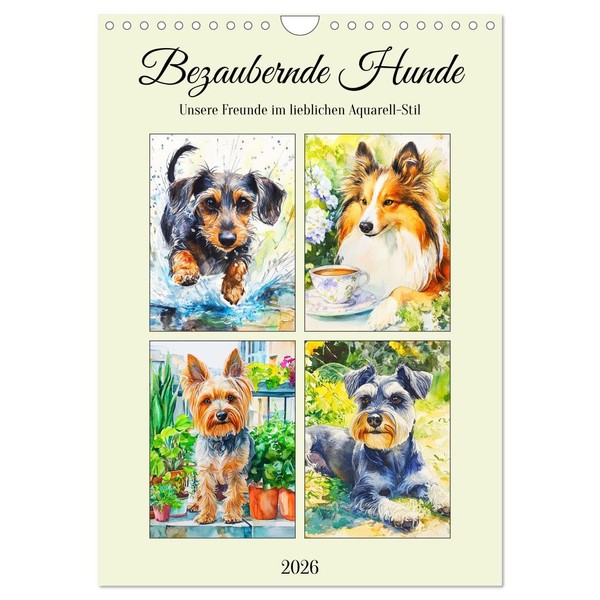 Charming Dogs. Our Friends in Lovely Watercolour Style (Wall Calendar