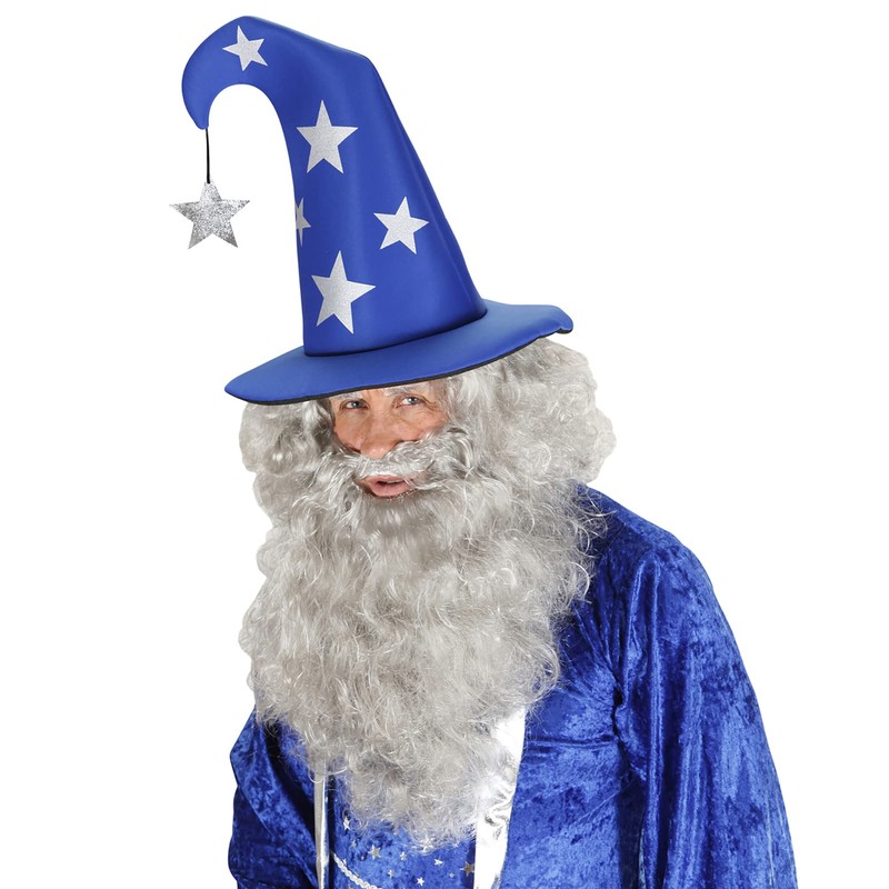 Cappello da mago blu con stelle