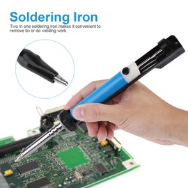 2 in 1 Blue Electric Lötkolben, 30W Tin Sucker Starke Absaugung Entlöten Schweißwerkzeug für Leiterplatte, Elektronik kleine Bauteile, Einhandbedienung Medium Lötkolben(EU)