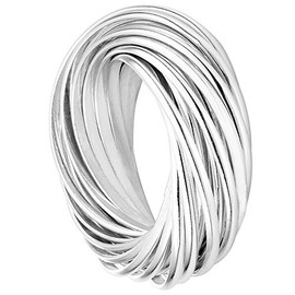Vinani Women's Ring 925 Silver - Multi 3 Ring Wrap Ring - Solid Shiny Movable - 925 Sterling Silver - Triple Ring - Woman - 2R3N, Sterling Silver, No Gemstone