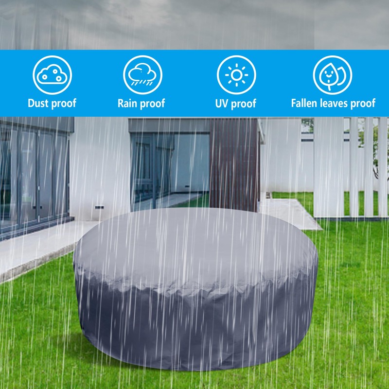 Adnee 85×27.5 Inch Round Hot Tub Full Cover Cap Protector