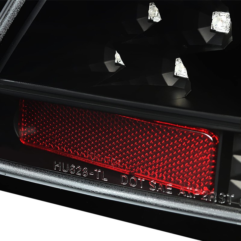 Spec-D Tuning Black Housing Clear Lens LED Tail Lights Compatible