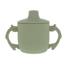 Nuby Animal Friends Silicone Sippy Cup - Toddler Cup with Two Handles - 6+ Months - Green Giraffe