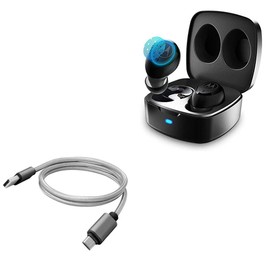 BoxWave Cable Compatible with Motorola Moto Buds 100 - Micro USB DuraCable, Braided Micro USB Charging Cable - Space Grey