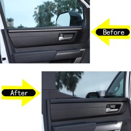 Ynei 4PCS Matt Black Interior Door Panel Trim Strip Set Fits Tundra CrewMax 2022-2025