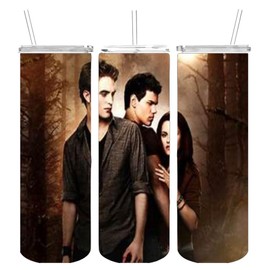 Stainless Steel Tumbler Double Wall with Lid Straw 20oz Water Tumbler Cup Twilight trio