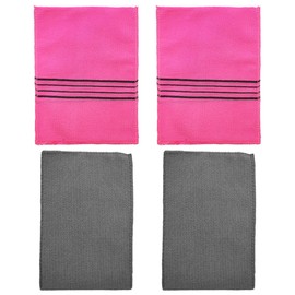 AEIOPRS 4 x Exfoliating Gloves, Double-Sided Towel, Dead Skin, Callus Scrubber, Shower Exfoliating Gloves, Bath Accessories