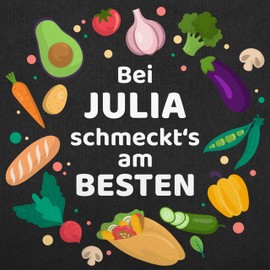 Geschenk mit Namen personalisiert by Shirtracer - Apron - Cooking Apron - Bei Name schmeckts am besten I Veggie I Vegetarian I Gift Idea Chefs I Hobby Chefs, 8 black jeans