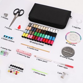 FYY Sewing Kit for Adults - Needle and Thread Kit, 170 Pcs Sewing Supplies and Accessories with Portable Case for Family Repair, Travel Emergency Fixes, DIY, Beginner, Traveler