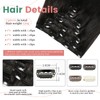 Clip in Hair Extensions Real Human Hair Natural Black Hair