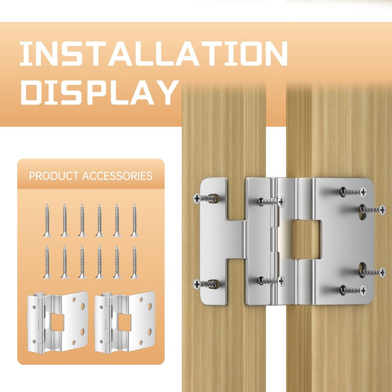 6-Pack 5-Knuckle Hinge - 3/4" Door Thickness, 270° Full Rotation