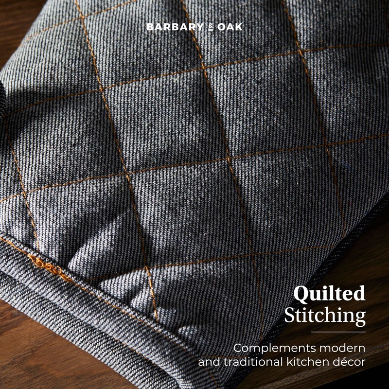BO877001 Barbary & Oak Denim Single Oven Glove with Leather
