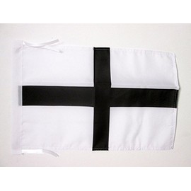 AZ FLAG Brittany Kroaz Du Flag 18'' x 12'' Cords - France - Breton Small Flags 30 x 45cm - Banner 18x12 in