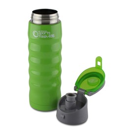 Pioneer Stainless Steel Sports Flask, Double Wall Vacuum Insulated Drinks Bottle, 480ml, Green
