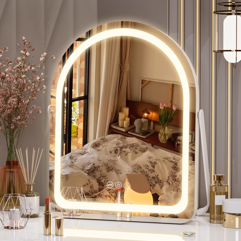Hasipu Vanity Mirror with Lights, 11"× 14" Arched LED Makeup