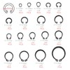 C-Shaped Snap Ring, C-Clip, External Lock Snap, 18 Types, Approximately