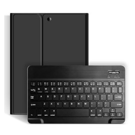 Tablet Keyboard Magnetic Shortcut Keys Kickstand Pencil Holder Precise Case Wireless Keyboard for IOS Tablet 10.2in Black Case and Black Keyboard