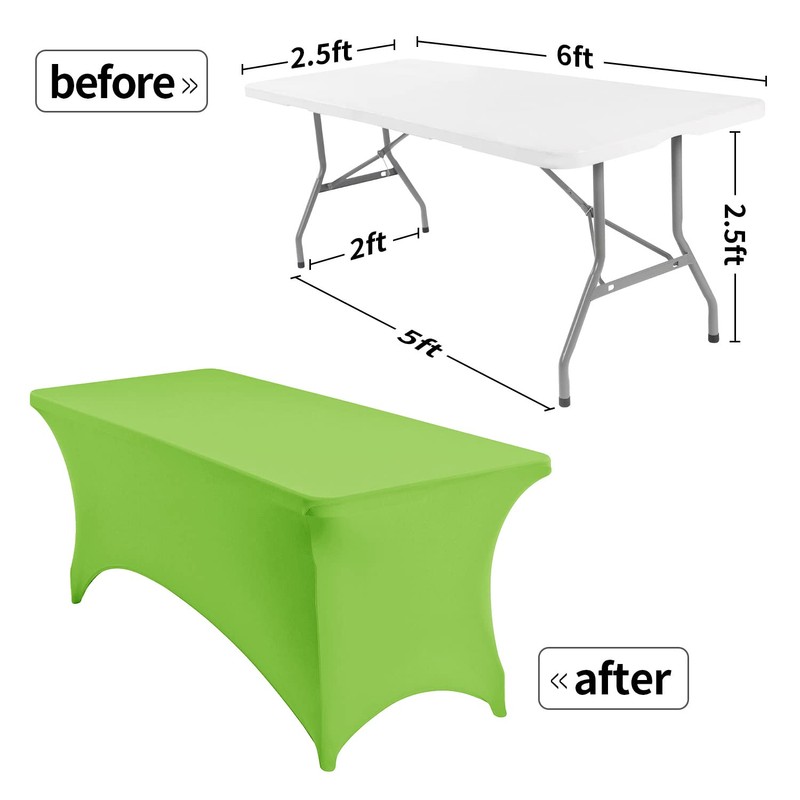 Peomeise 8FT Spandex Table Cover Rectangular Stretch Spandex Tablecloth (Apple
