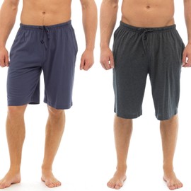 Mens 2 pack of Cotton Sleepwear or Lounge Wear Shorts Navy-Grey MED