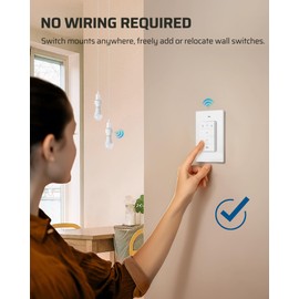 DEWENWILS Remote Control Light Socket, Wireless Light Switch for Pull Chain Light Lamp Fixtures, 100FT Range, No Wiring Needed, ETL Listed(1 Wall Mounted Controller+2 Socket, Shorter Version)