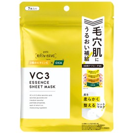 Pore Focus VC VC3 Sheet Mask, 7 Piece Sheet Mask, Vitamin c Cica Serum, Deer, Skin Care, Exfoliating Care, Vitamin C Derivative, Ceramide, Moisturizing Pack, Face, Face Pack