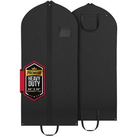 Heavy Duty Travel Garment Bag for Hanging Clothes, Suits, Dresses, Fur Coats & Dress Shirts - Suit Bag for Men - Storage Dress Bags for Women - Carry Handle Garment Bags for Travel 24"x55"