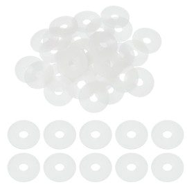 uxcell 20 Pcs M7 Silicone Flat Washers 7mm ID 30mm OD 2mm Thick Plain Washer Grommets Plastic Sheet Gasket Fastener Sealing Spacer Gasket Ring Water Hose Washers, White