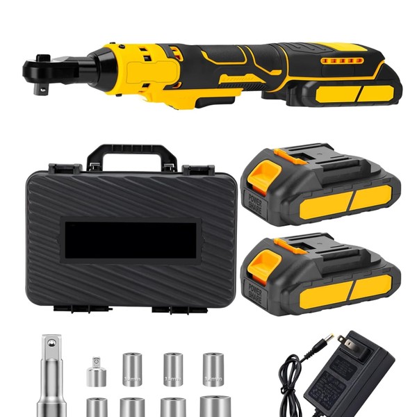 Rehomy Cordless Electric Ratchet Wrench Set 21V 3/8 Power Ratchet