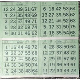 Capitol BINGO PAPER Cards 50 Sheets of 4 Game Cards on 1 Sheet Green Border