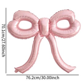 Folpus 5x Bow Balloons Aluminum Foil Balloons Multifunctional Home Decor Birthday Party Decorations Ornament for Graduation Wedding, Pink