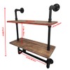 LooftMate Industrial Pipe Shelf,2 Tiered Metal Towel Racks for Bathroom,20"