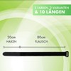 FrogJim Black Velcro Cable Ties with Buckle, Re-Usable Velcro Strap,