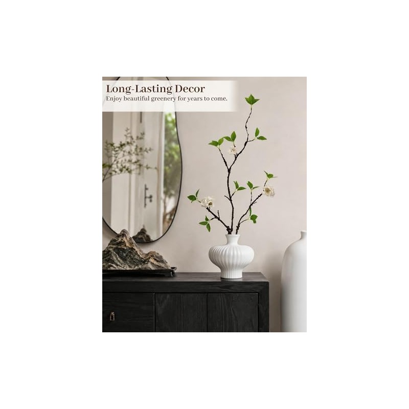 Vase with Artificial Greenery, 22'' Faux Greenery, White | Fake