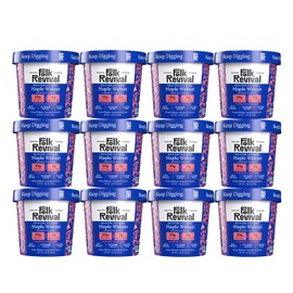 Folk Revival Maple Walnut Keto Instant Oatmeal - 20g Protein, 2g Net Carbs, High Fiber, Non GMO, Gluten Free, Made with Acorns - 12 Cups Per Case