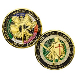 Put on The Whole Armor of God Challenge Coin Prayer Coin Collection (Single Coin)