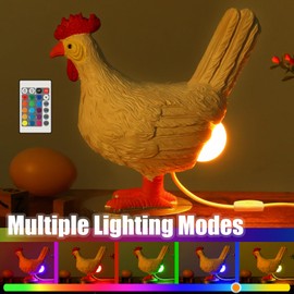 Kopesmsy Chicken Lamp, Upgraded Chicken Egg Lamp, 16 Color Conversion with Remote Control, USB 3D Resin Table Light Decor Birthday Christmas Thanksgiving Gift for Friends
