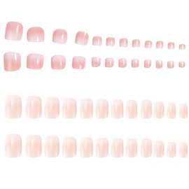 SSKHE Maniküre Zehennägel Set mit Kleber, Wiederverwendbare Cute Acryl Stick on Nails für Tägliche Glam oder besondere Anlässe - Geschenke für Frauen & Mädchen