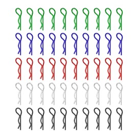 sourcing map 50pcs 30-Degree Angle RC Body Clips Bent Springy R Pins 20x1.0x6mm for All 1/8 1/10 1/12 Scale Model RC Car Crawler Replacement(Multicolor)
