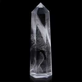 GUJOXILA 9-10 cm Rock Crystal Tower Large Clear Quartz Crystals Towers Healing Stone Crystal Rod Hexagonal Point Rods Point Rod Healing Meditation Energy Reiki