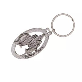 Pacific Fish Slam Keychain S064KC 2 Inch Halibut Salmon Rockfish Lingcod Fishing