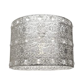 Antique Silver Acrylic Gem Moroccan Style Chandelier Pendant Light Shade Fitting with Transparent Beads | 60w | 24cm Diameter | Quality Made Product by Happy Homewares