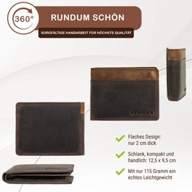 STILORD Sterling Men's RFID Leather Wallet Men's NFC Wallet High Quality Genuine Leather, Dark - Brown, coin purse