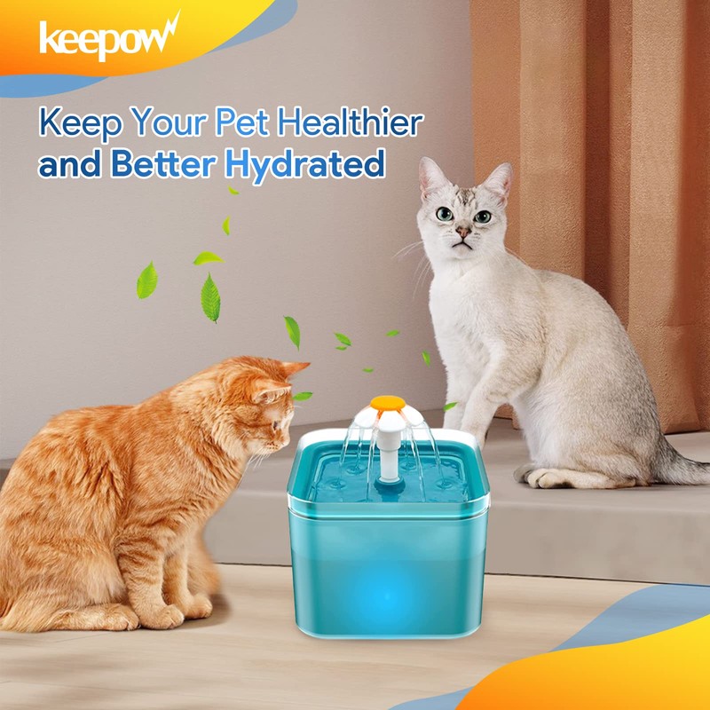 KEEPOW Pet Fountain Filter Replacement for 67oz/2L & 84oz/2.5L Pet