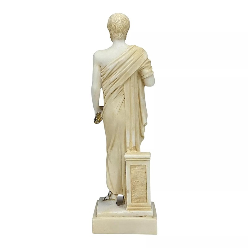 Aristotle Sculpture Cast Marble Greek Philosopher Scientist Patina